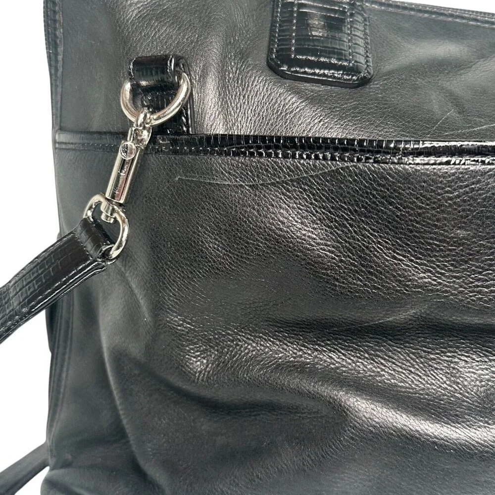 LEVENGER Leather Black Messenger Bag Briefcase Laptop